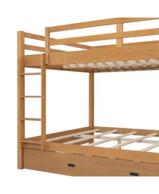 + Queen Size + Wood + Ladder & Trundle + Bunk Bed