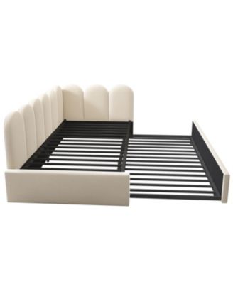Upholstered Daybed with Pull-Out Bed, Twin(No Mattress)