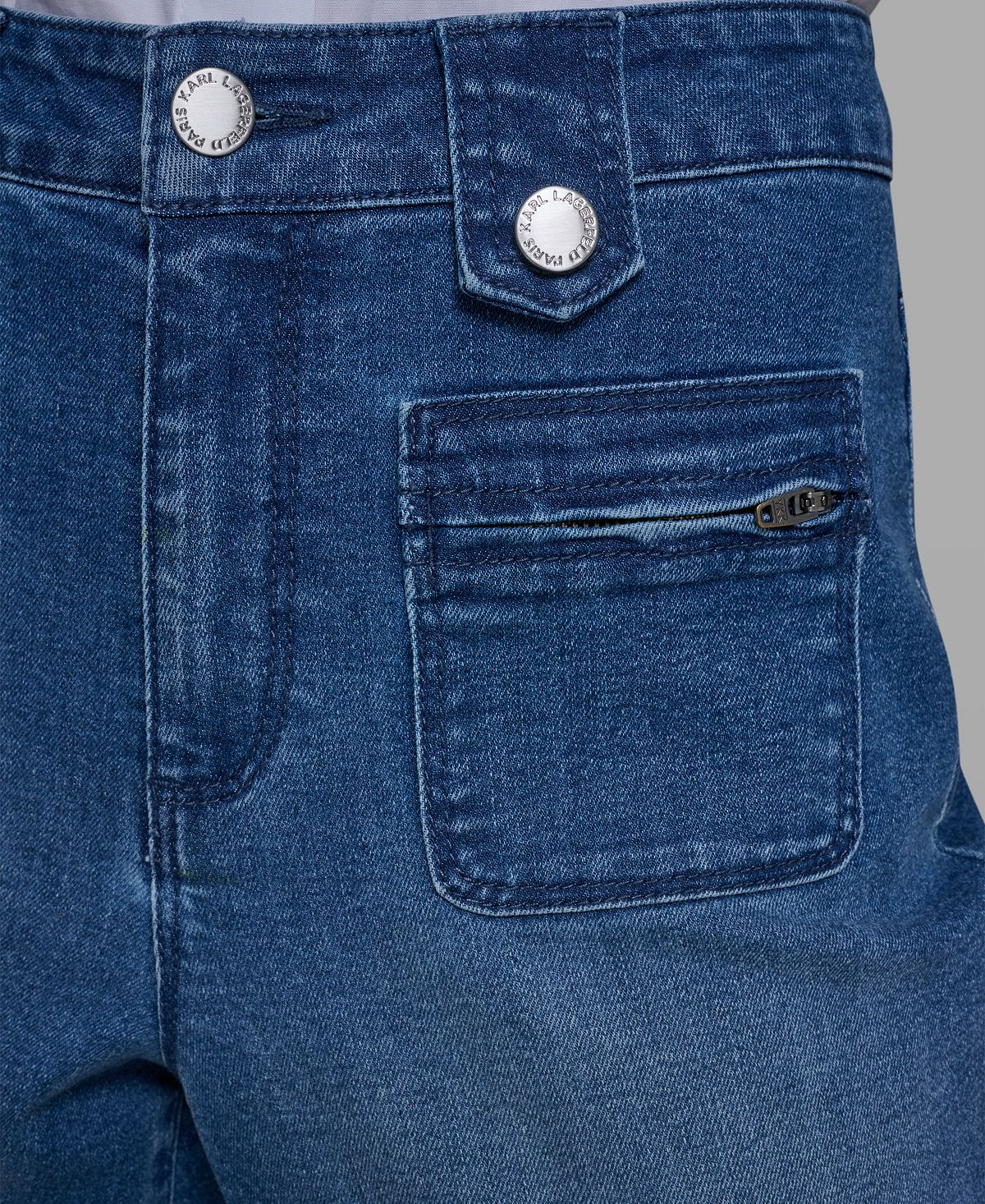 KARL LAGERFELD PARIS Women's Mid-Rise Straight Leg Jeans view 7 — MAYCSS fashion products