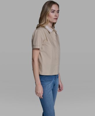Women's Short-Sleeve Collared Top