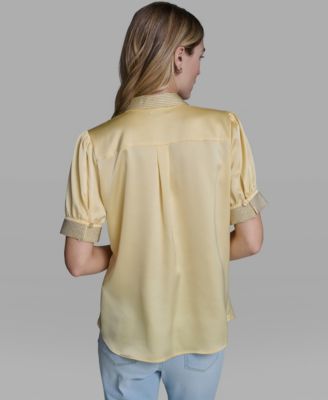 Women's Beaded Short-Sleeve Top