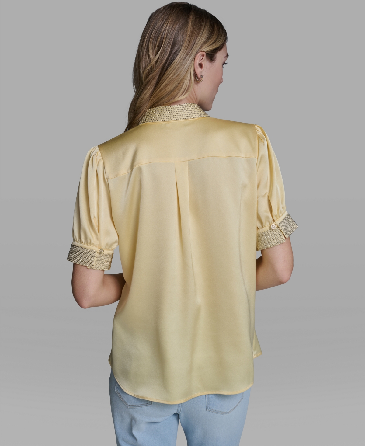 Karl Lagerfeld Paris Women's Beaded Short-Sleeve Top