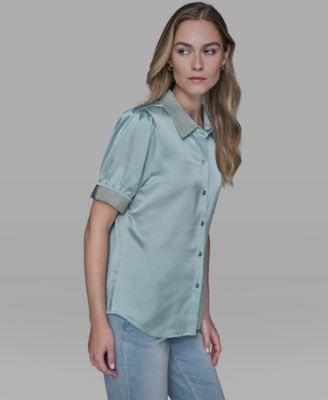 Women's Beaded Short-Sleeve Top