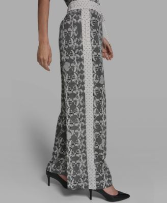 Women's Lace Print Soft Pull-On Pants