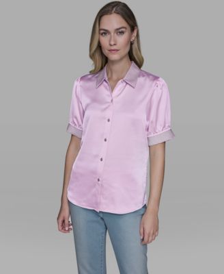 Women's Beaded Short-Sleeve Top