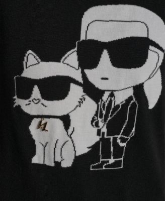 Women's Karl and Choupette Crewneck Graphic Sweater