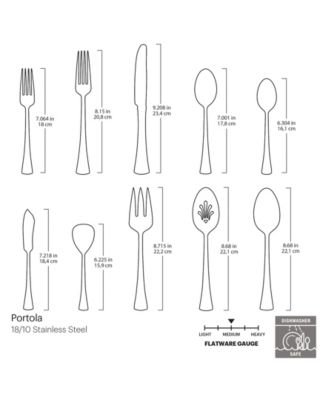 Portola 65 Pc Flatware Set, Service for 12 