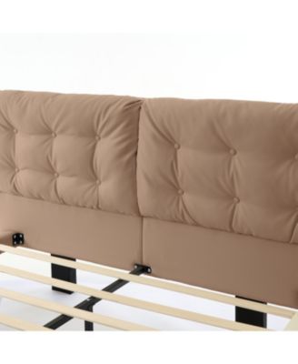 Queen Upholstered LED Platform Bed