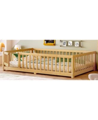 Floor Bed with Guardrails & Door - Full Size