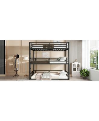 Triple Bunk Bed, Full Over Full Over Full, Metal