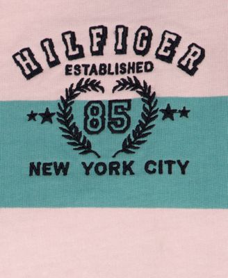 Girls' 7-16 Multi Stripe Johnny Collar Sweater