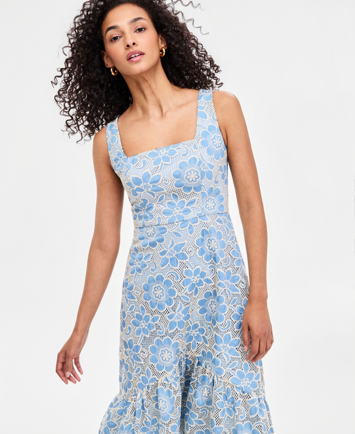 Maggy London Women's Square-Neck Midi Dress