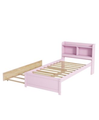 Twin Wood Trundle & Bookcase Bed