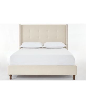 Upholstered Queen Bed with Wingback and Nailhead Trim