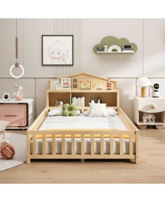  Full-Size Floor Beds with Bookcases, Blackboard, Storage