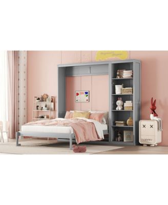 Streamdale Full Size Murphy Bed Wall Bed with Shelves
