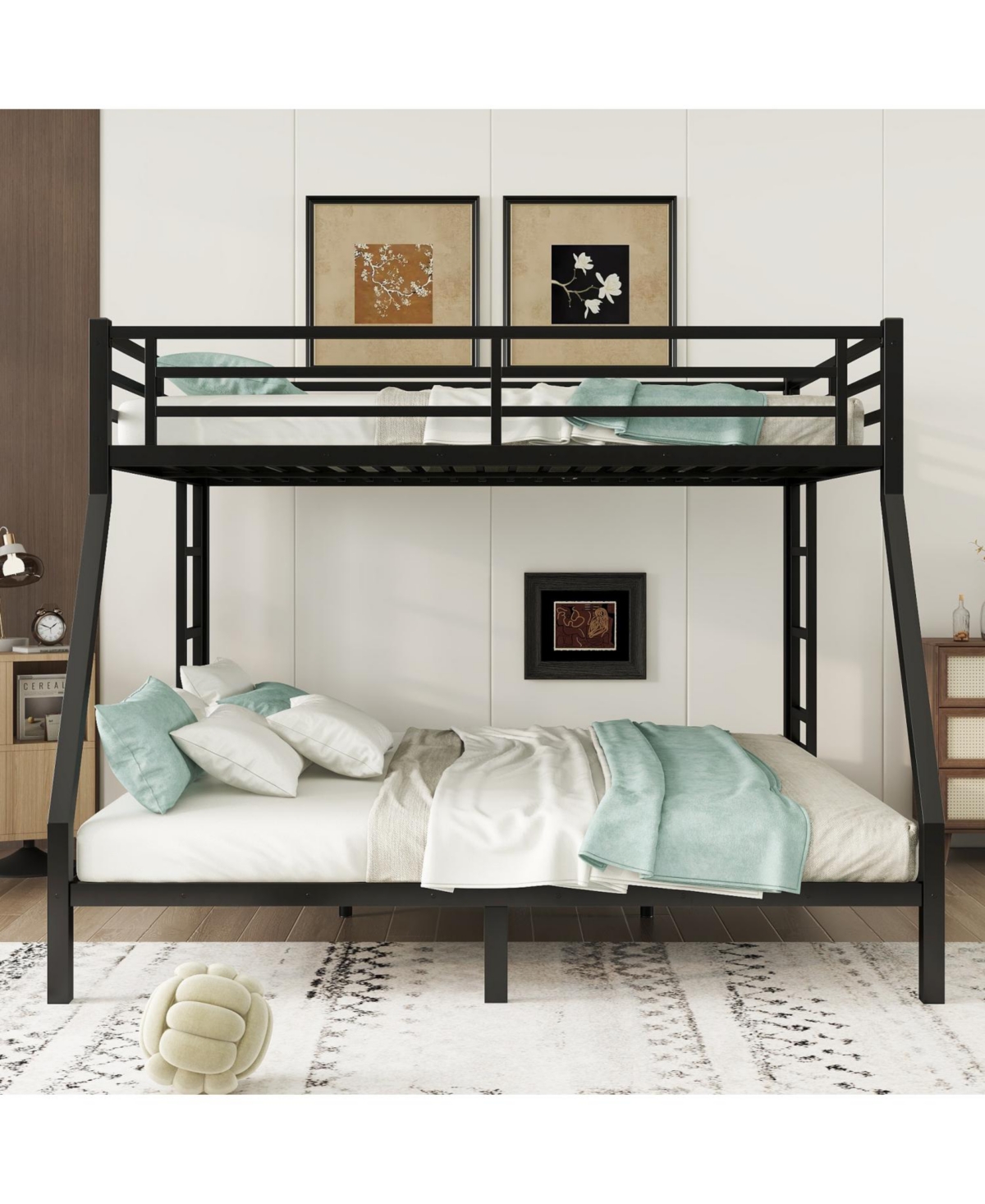 Streamdale Furniture Streamdale Metal Queen over King Bunk Bed, Space-Saving