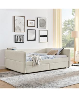  Boucle Tufted Daybed with Trundle and Drawers (Queen)
