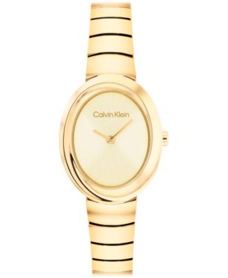 Women's Twisted Bezel Gold Tone Stainless Steel Bracelet Watch, 24mm