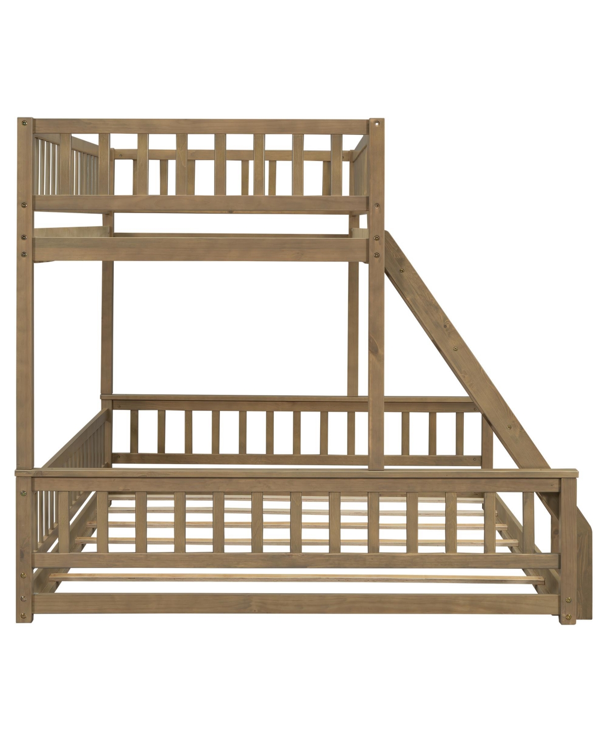 Streamdale Furniture Twin Xl over Queen Bunk Bed with Ladder and Guardrails