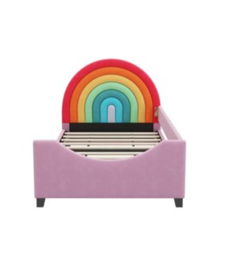 Rainbow Twin Daybed Cute Princess Bed for Kids