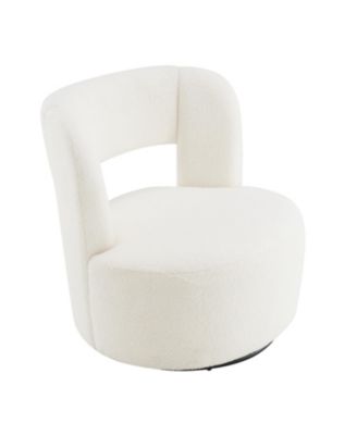  Swivelling Teddy Fabric Accent Chair, Perfect for Rooms & Waiting Areas