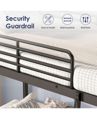 Metal Bunk Bed, Twin Over Twin Size