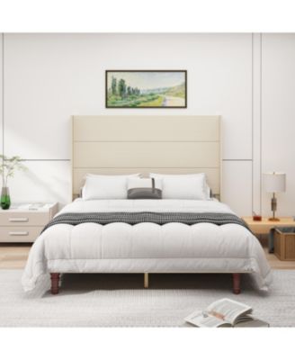 Elegant High Headboard Queen Bed