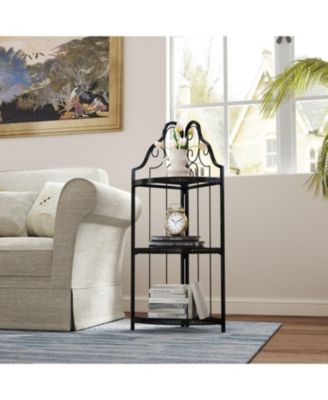 Streamdale 3-Tier Corner Shelf Freestanding Bookshelf for Home, Office, or Kitchen