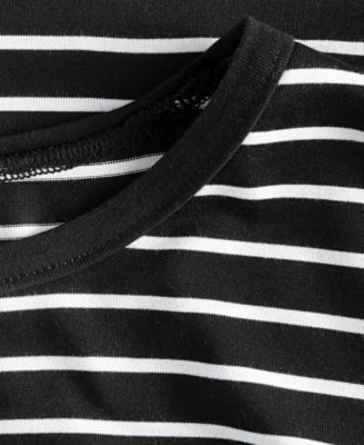 Women's Striped Curved-Hem T-Shirt