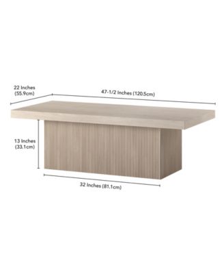 Torren 48" Wide Rectangular Fluted Coffee Table