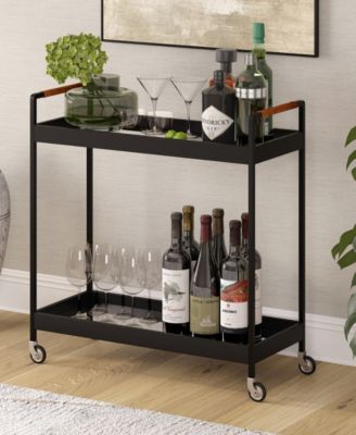 Riyo 33" Wide Rectangular Bar Cart