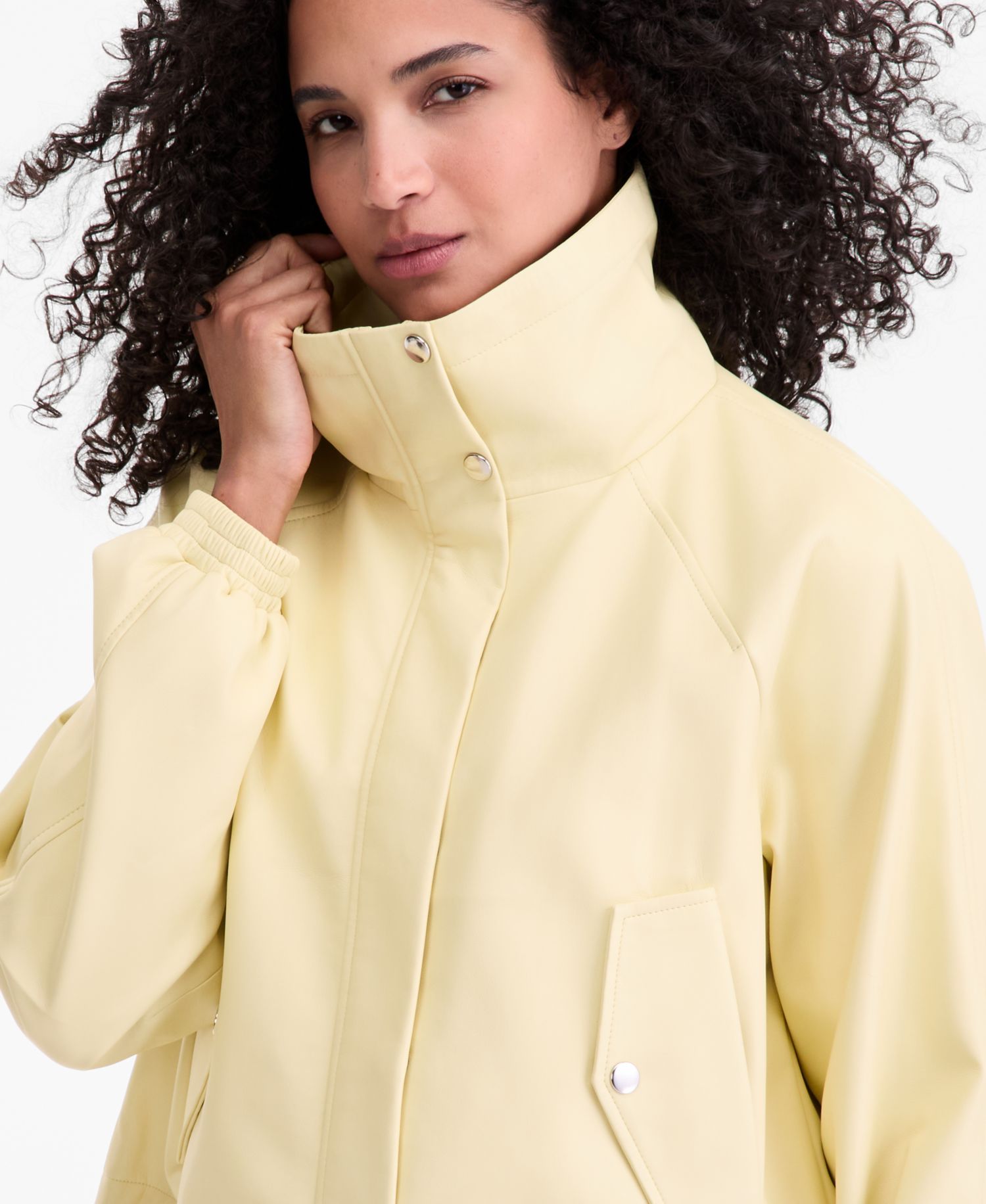 Women's Cropped Faux-Leather Jacket