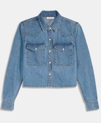 Women's Cropped Denim Western Shirt