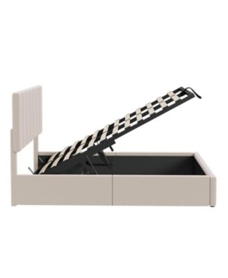 Full size Upholstered Platform bed with a Hydraulic Storage System