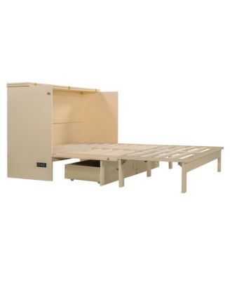 Queen Size Murphy Bed with Large Drawers