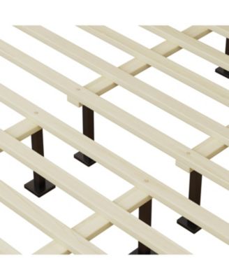 King Solid Wood Platform Headboard Bed