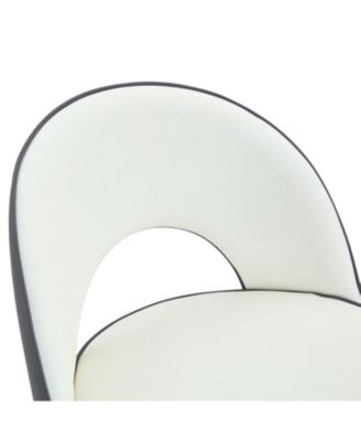 360 Swivel Bar Stools White & Gray PU Black Metal Legs Set of 2