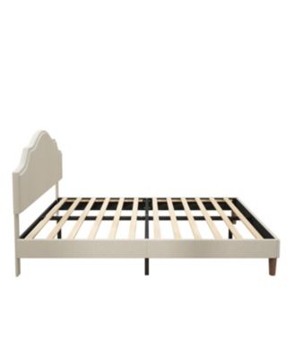 Queen Upholstered Platform Bed with Adjustable Headboard
