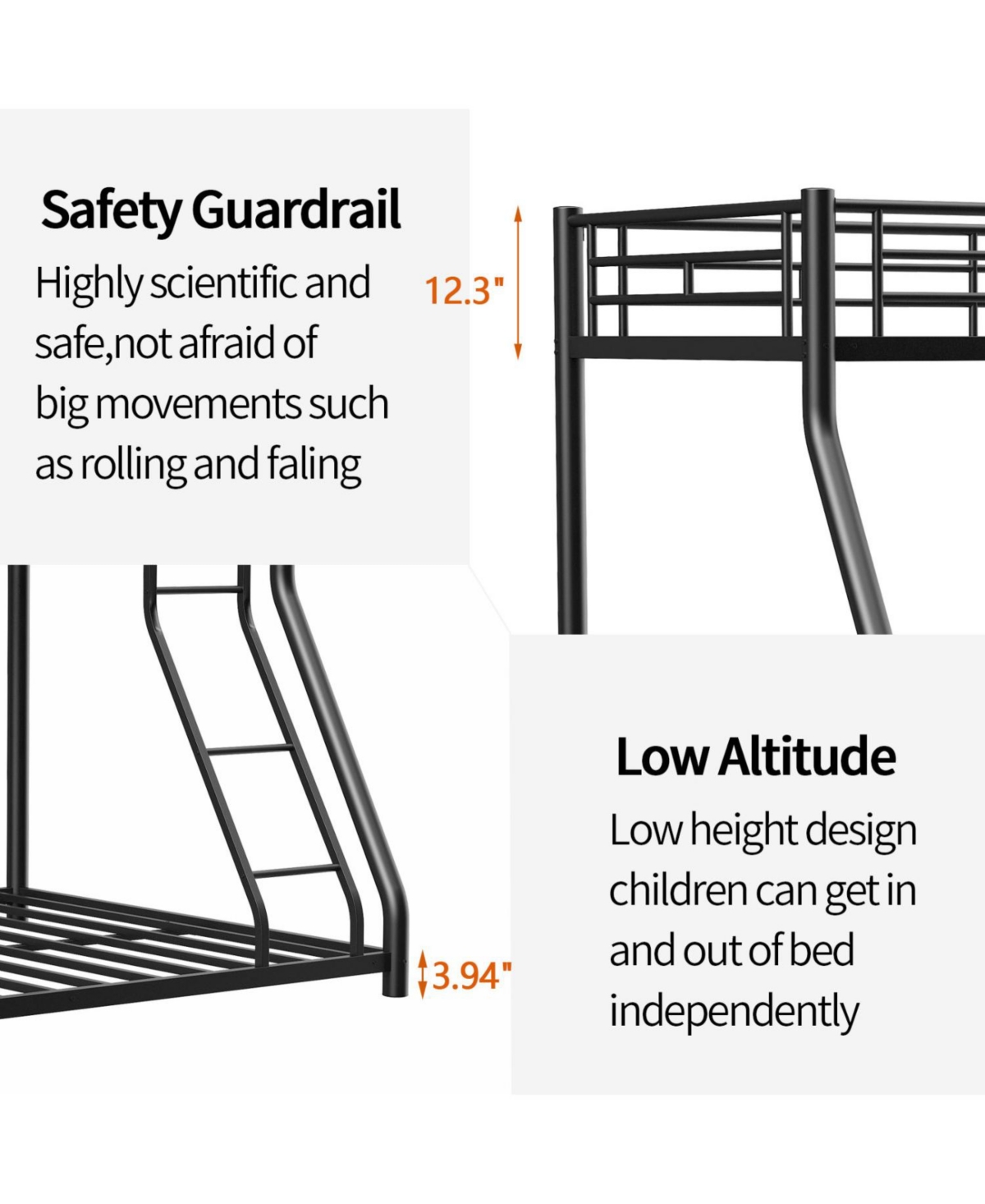 Streamdale Furniture Twin Over Full Metal Bunk Bed