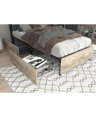 Twin Bed Frame Storage Headboard Charging Station