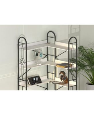 5-Tier Industrial Corner Bookshelf