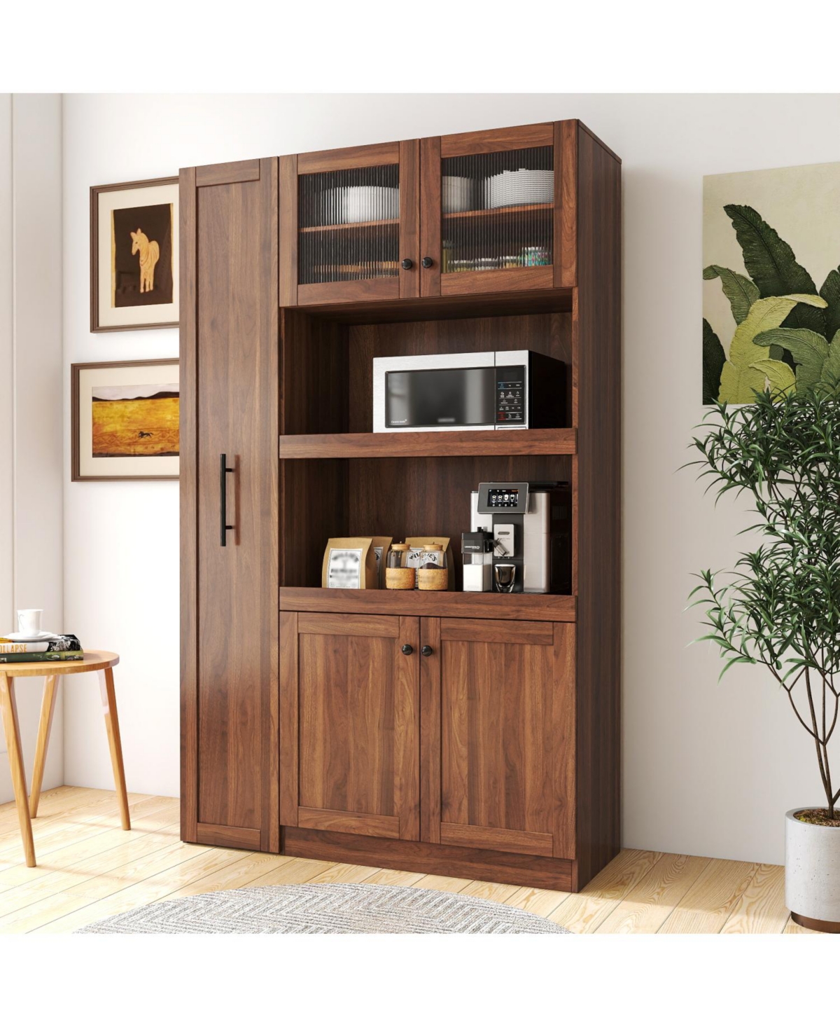 Streamdale Furniture Farmhouse Pantry Cabinet with Pull-Out Shelves