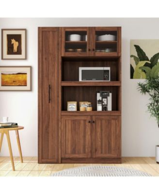 Farmhouse Pantry Cabinet with Pull-Out Shelves