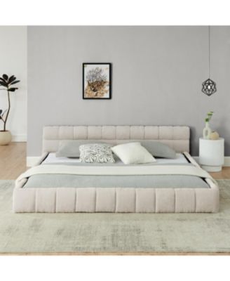 King Upholstered Platform Bed Frame