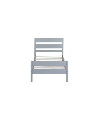 Twin Bed with Headboard and Footboard Rubber Wood Bed