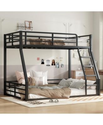 Metal Twin Over Full Bunk Bed Frame - Black
