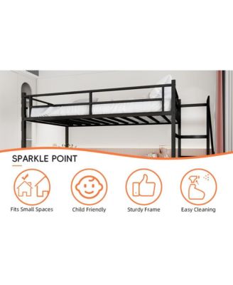 Streamdale Loft Bed with L-Desk, Storage, Stairs & Railing