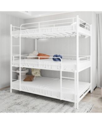 Heavy-Duty Triple Bunk Bed w/ Ladder & Rail bed frames