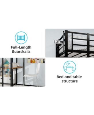 + Multi-Piece Set + Iron + L-Shaped Desk & Stairs + Bed